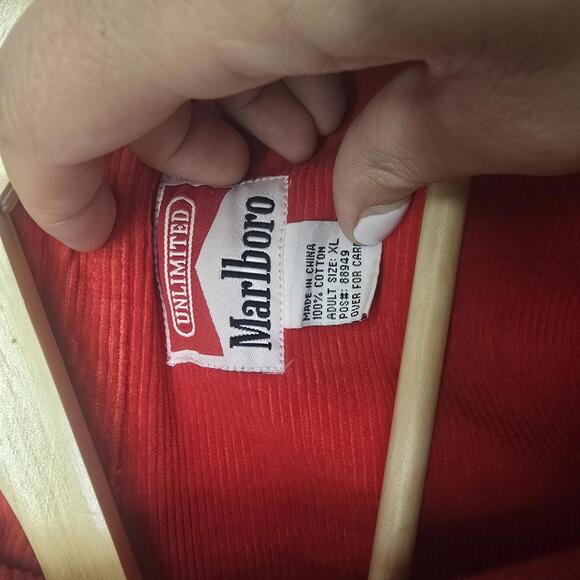 Vintage Marlboro Unlimited Red Corduroy Shirt XL - Picture 2 of 4